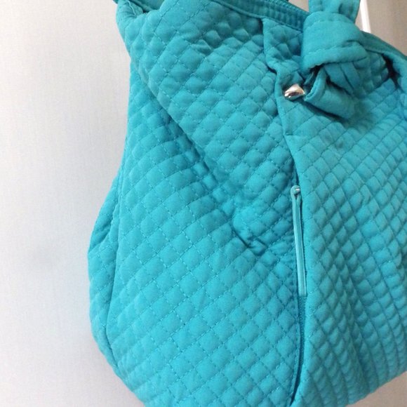 VERA BRADLEY Hadley On-the Go/Satchel Purse/ Microfiber/Shoulder Bag/ Teal Green - Picture 4 of 11